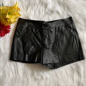 bebe 💯% Leather Black Shorts